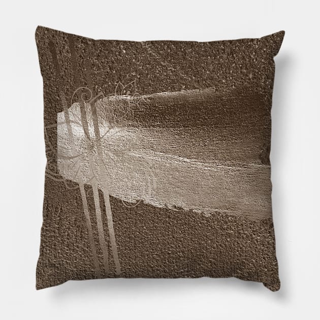 Minimalist Abstract Pattern in Bronze Shades Pillow by Ric1926