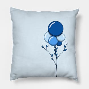 Balloons | Leaves | Winter | Blue Pillow