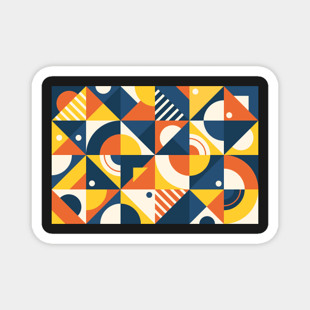 Retro Mosaic Pattern Magnet by edwardecho