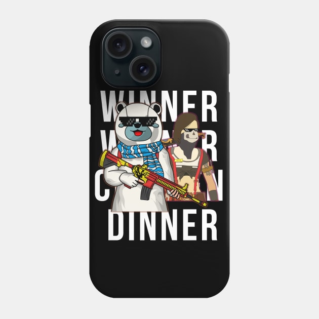 PUBG Chicken Dinner with Girlfriend Phone Case by ideax