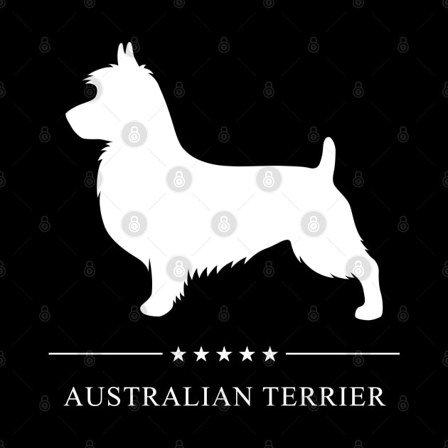 Australian Terrier Dog White Silhouette by millersye