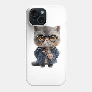 Cute Cat Winter Look Big Eyes With Glasses Phone Case