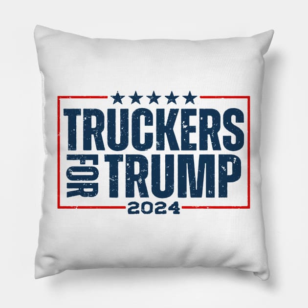 Vintage Truckers For Trump 2024 Pillow by Etopix