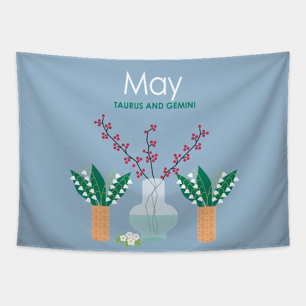 May Birth Flowers Tapestry by LjM