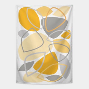 Mid Century Modern Abstract 23 Grey, Yellow Tapestry
