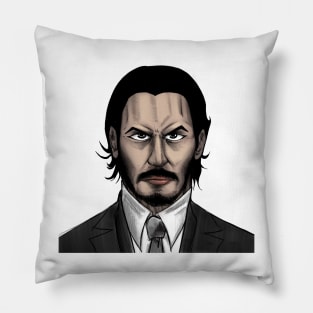 the perfect hit man, john wick portrait ecopop in revenge Pillow