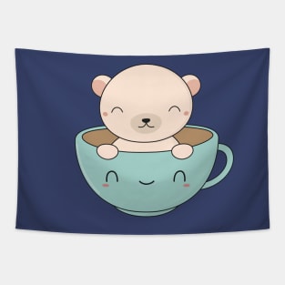 Kawaii Cute Polar Bear Tapestry