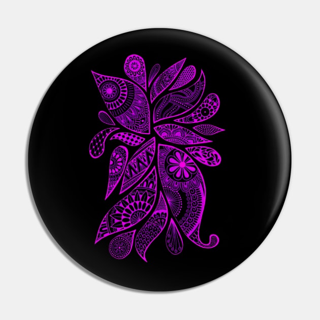 Abstract Zentangle Swirls Design (pink on black) Pin by calenbundalas