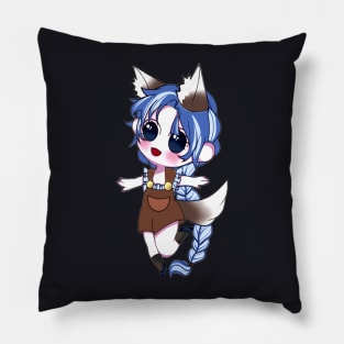 White Brown Wolf Pillow