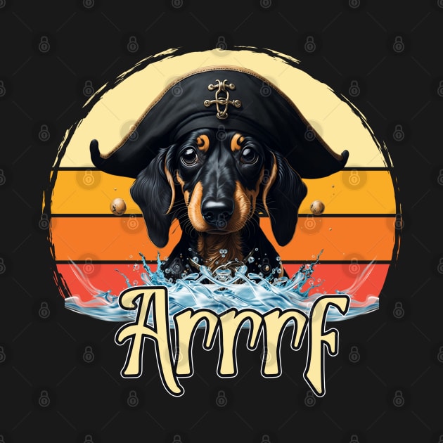 Cute Dachshund Pirate - Funny 'Arrrf' Pirate Doggo by NerdyWerks