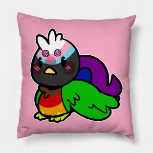 pride birb- Progress Flag Variant Pillow