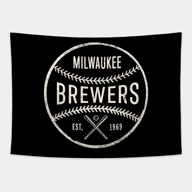 Vintage Milwaukee Brewers by Buck Tee Originals Tapestry by Buck Tee