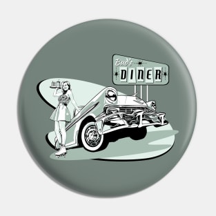 50's Diner Roller Skating Waitress - Green version Pin