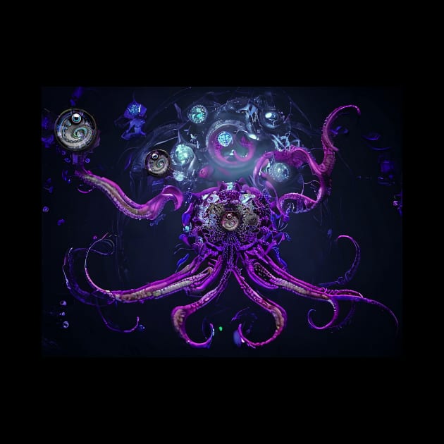 Abstract Alien Octopus by Pebbles Joy Designs