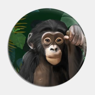 Cute Baby Chimp Pin