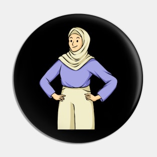 Woman Wearing Hijab Pin