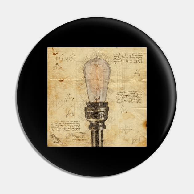 Vintage historic light bulb Pin by BE MY GUEST MARKETING LLC