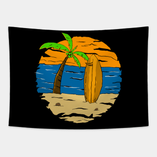 Beach Retro Swimming Tapestry