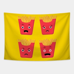 French fries cute face expression Tapestry