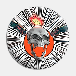 Skull Inflames Pin