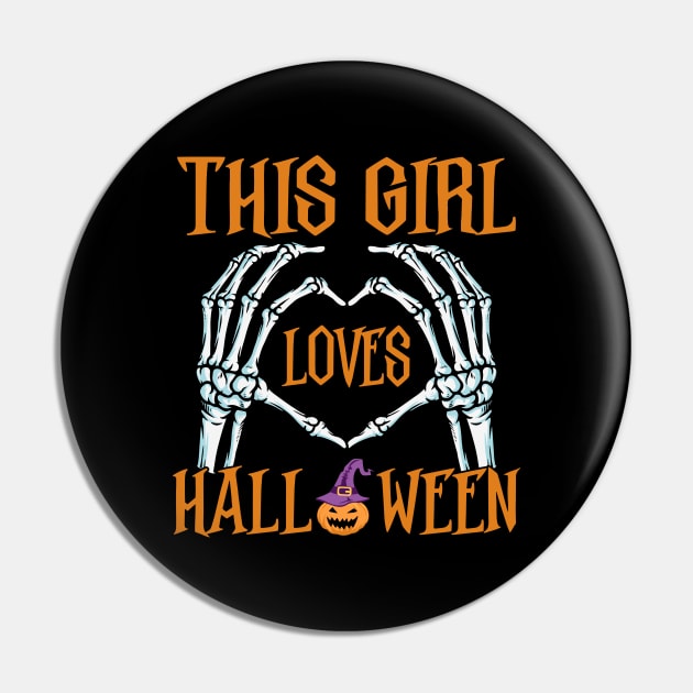 This girl loves Halloween Pin by MZeeDesigns