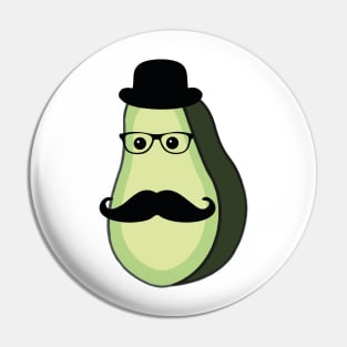 Fruit genius avacado with hat and mustach Pin