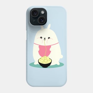 Fat bunny eating noodles Phone Case