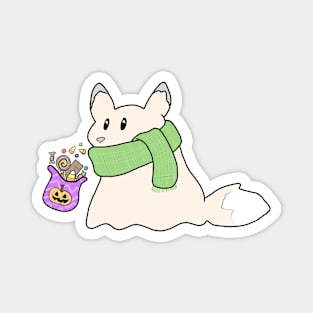 Cute Trick-or-Treating Ghost Fox Magnet