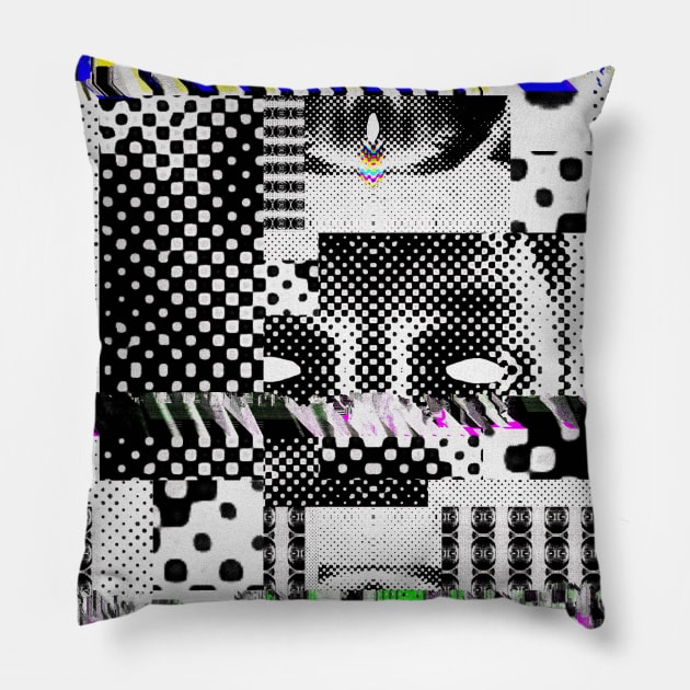 MOSAIC // Face Glitches Artwork Pillow by MSGCNS
