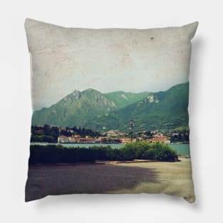 Italy sightseeing trip photography from city scape Milano Bergamo Lecco Pillow