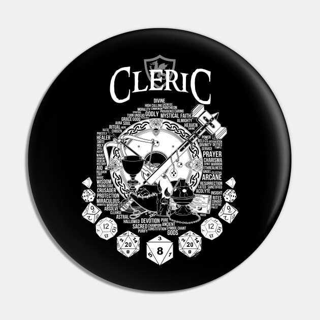 RPG Class Series: Cleric - White Version Pin by Milmino