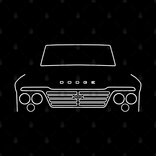 Vintage 1960s Dodge 100 Sweptline D/W series truck white outline graphic by soitwouldseem