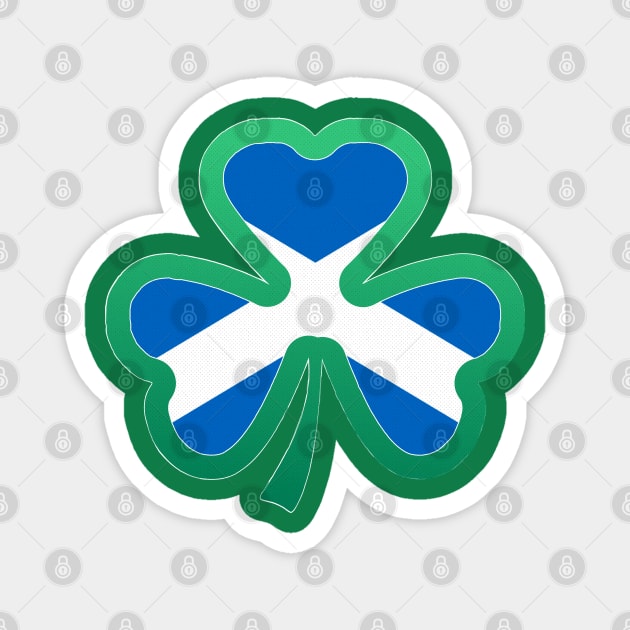 Scottish Flag for st patricks day, Irish Shamrock Magnet by Myteeshirts