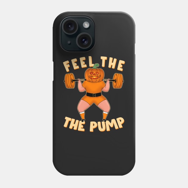 Funny workout design for Halloween Jack-o'-lantern Squats Phone Case by SusanaDesigns