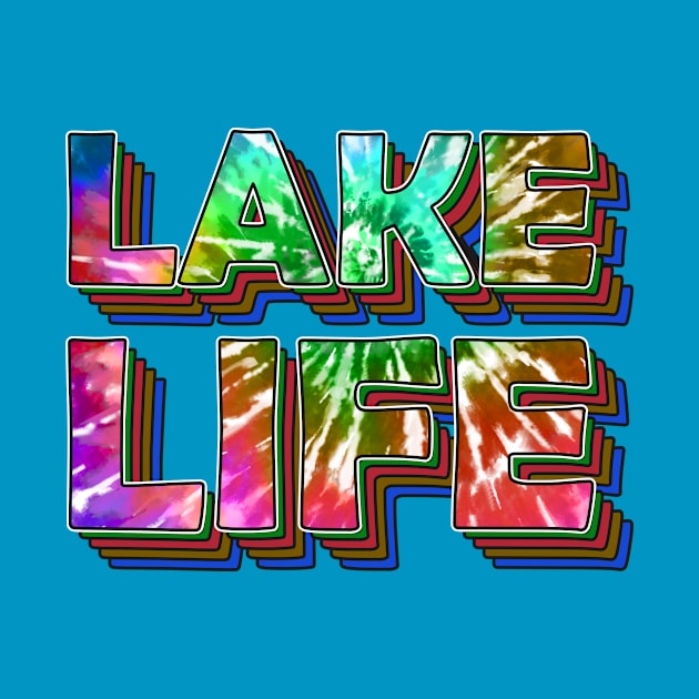 Lake Life Summer Vacation Retro Tie Dye Vibes by SpacemanTees