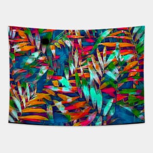 Bamboo Leaves Colorful Design Tapestry