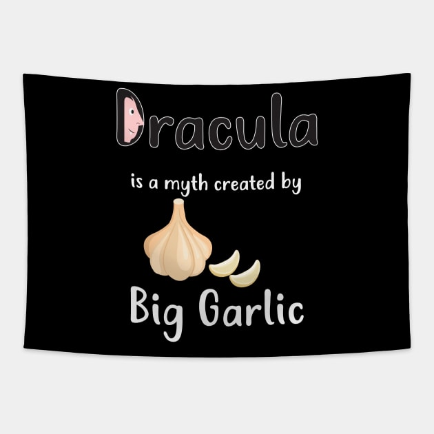 Dracula Garlic Myth T Shirt Cutest Vampire Face Tapestry by MaryMas