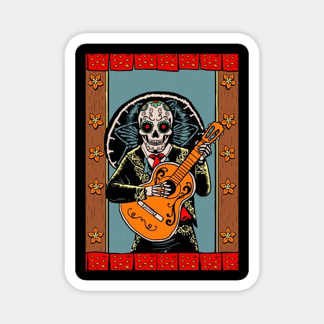 Solo Mariachi Dia De Los Muertos Magnet by MCAL Tees