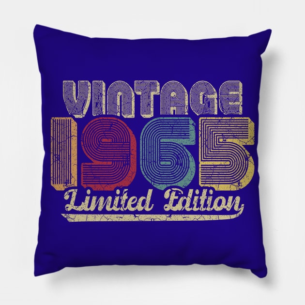 Vintage 1965 Limited Edition 55th Birthday Gift Pillow by aneisha