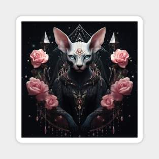 Sphynx And Roses Magnet