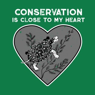 Spotted Turtle Conservation Heart T-Shirt