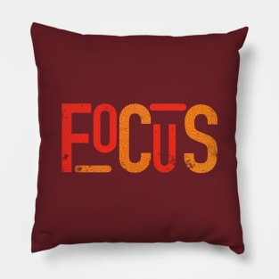 focus text merch vintage Pillow