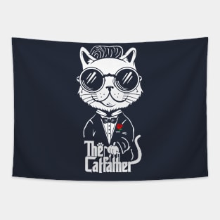 Vintage cat the godfather Funny cat Tapestry