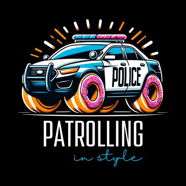 Patrolling in Style Doughnut Police Car Law Enforcement Appreciation Day by Xeire