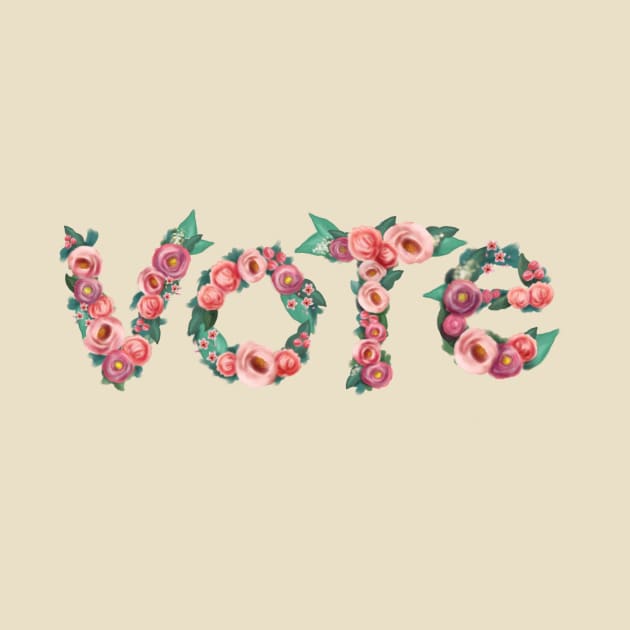 Vote (Pink and Purple Flowers) by Star Sandwich