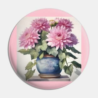 Pink Flowers Pin