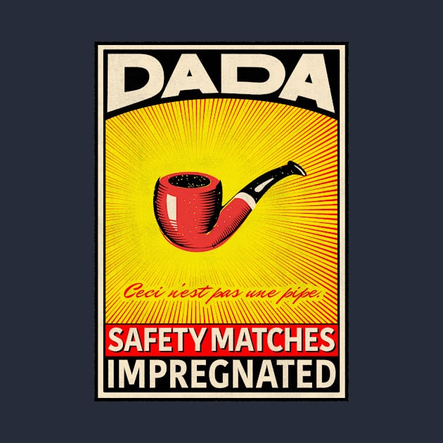 Dada Retro Matchbox Label The Pipe by Peadro