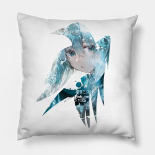 Raven's cloak Miku water color Pillow