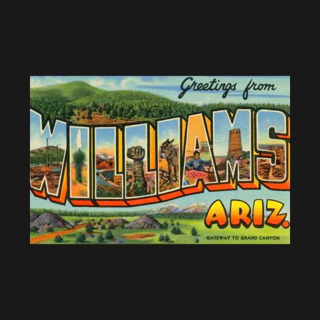 Greetings from Williams Arizona - Vintage Large Letter Postcard by Naves