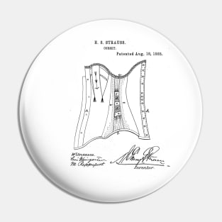 Women Corset Vintage Patent Hand Drawing Funny Novelty Gift Pin